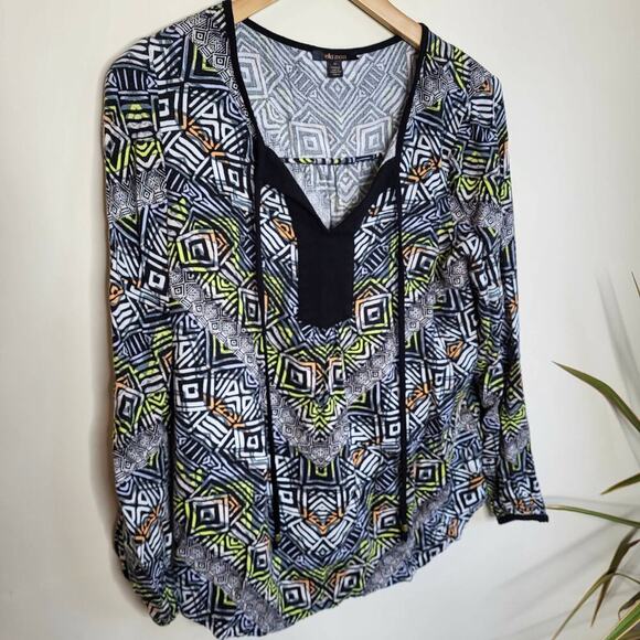 Ella Moss Maternity Tribal Blouse - Geometric - Black Multi - Picture 11 of 12